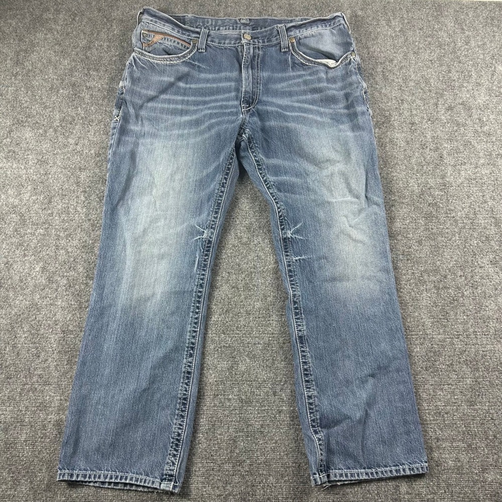 Ariat Jeans Mens 40x32 Blue Medium Wash Boot Cut Straight Leg Western Denim